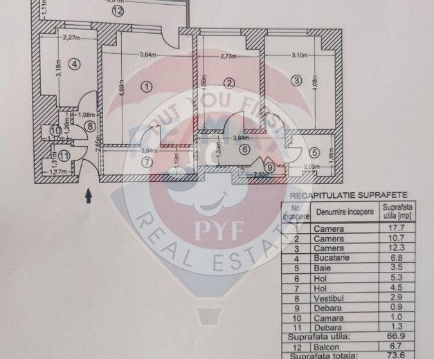 Rahova, apartament 3 camere, 73 mp, decomandat, B8843.